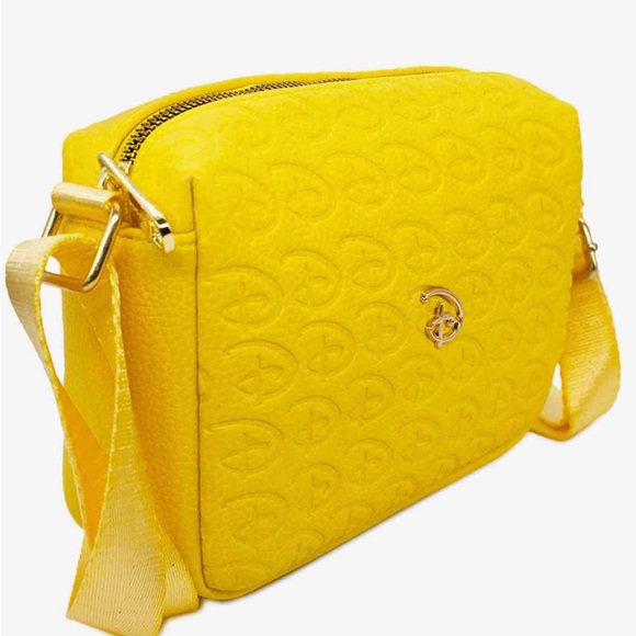 Disney Signature D Debossed Yellow Vegan
Leather Crossbody Bag - Picture 2 of 4
